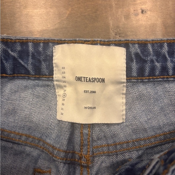 One Teaspoon Distressed Blue Ankle High Waist Freebird Jeans - Picture 4 of 8